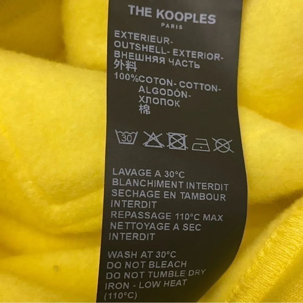 NEW The Kooples x Sport Neon Yellow Logo Fleece Sweat Shorts